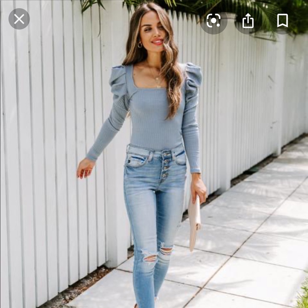 NWT Free People Penelope puff sleeve top